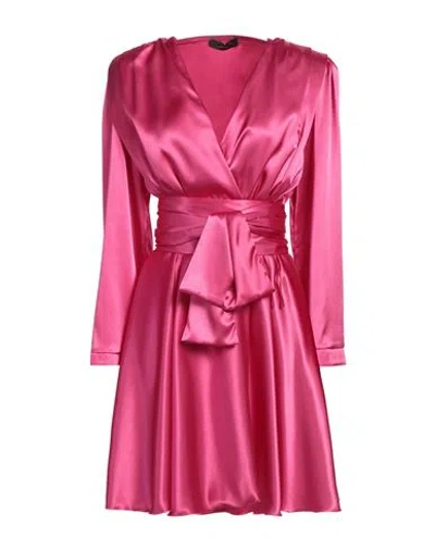 Twenty Four Haitch Woman Mini Dress Fuchsia Size 8 Polyester, Elastane In Pink