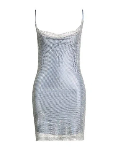 Twenty Four Haitch Woman Mini Dress Light Grey Size 6 Nylon, Elastane In Gray