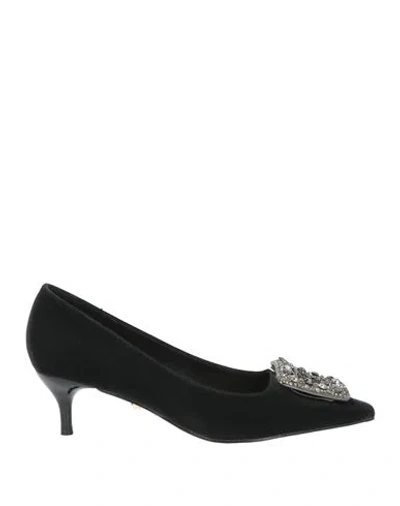 Twenty Four Haitch Woman Pumps Black Size 6 Synthetic Material