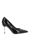 Twenty Four Haitch Reptile Print Eco Patent-leather Pumps In Black