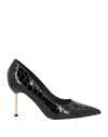 Twenty Four Haitch Woman Pumps Black Size 8 Textile Fibers