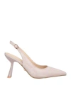 Twenty Four Haitch Woman Pumps Blush Size 8 Textile Fibers In Pink