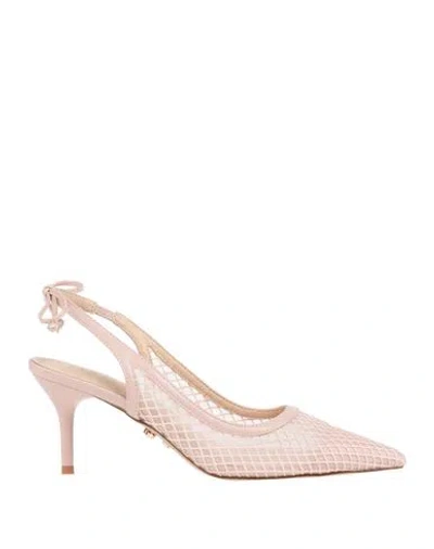Twenty Four Haitch Woman Pumps Blush Size 8 Textile Fibers, Synthetisches Material In Pink