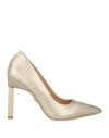 Twenty Four Haitch Woman Pumps Gold Size 7 Textile Fibers In Gold
