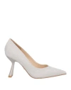 Twenty Four Haitch Woman Pumps Light Grey Size 8 Textile Fibers In Grey