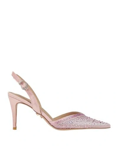 Twenty Four Haitch Woman Pumps Light Pink Size 8 Textile Fibers In Multi