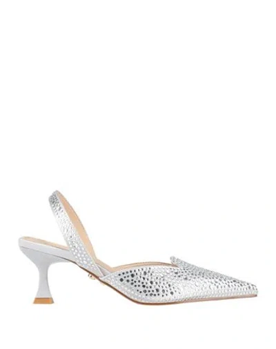 Twenty Four Haitch Woman Pumps Silver Size 7 Textile Fibers
