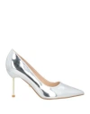 Twenty Four Haitch Woman Pumps Silver Size 8 Synthetisches Material