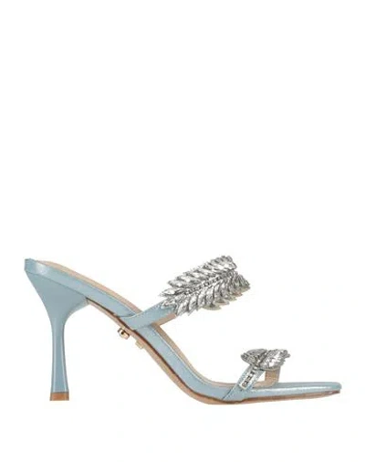 Twenty Four Haitch Woman Sandals Sky Blue Size 7 Textile Fibers, Synthetic Material