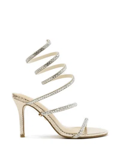 Twenty Four Haitch Zeja Embellished Strap Sandals In Gold