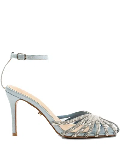 Twenty Fourhaitch 90mm Crystal-embellished Pumps In Blue