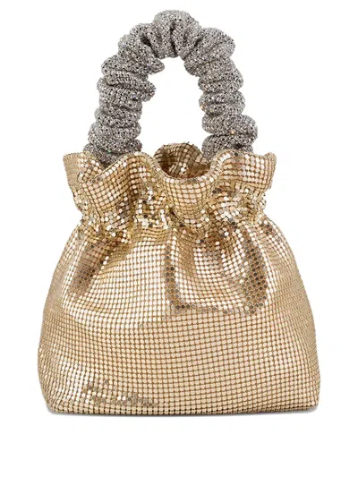 Twenty Four Haitch Chain-handle Mesh Bag In Gold