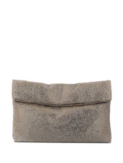 Twenty Fourhaitch Crystal Embellished Clutch Bag In Gold