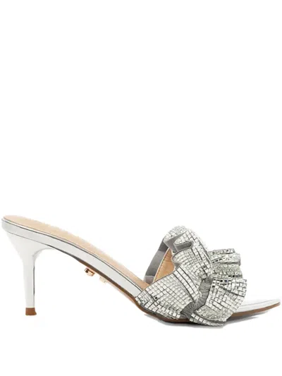 Twenty Fourhaitch Embellished Ruffled Heeled Sandals