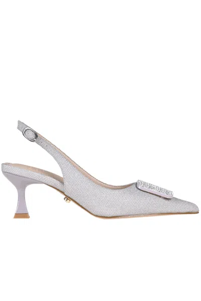 Twenty Fourhaitch Glittered Slingback In Pale Pink