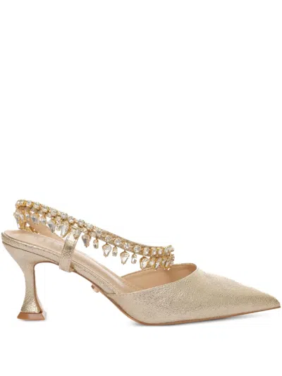 Twenty Fourhaitch Jumana Slingback Pumps In Gold