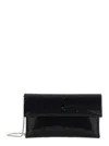 Twenty Four Haitch Twenty Fourhaitch Rectangular Sequin-embellished Clutch With Chain Strap In Black