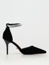 Twenty Four Haitch Black Ankle Strap Heels In Black