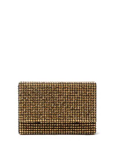 Twenty Four Haitch Stud-embellished Box Clutch Bag In Gold