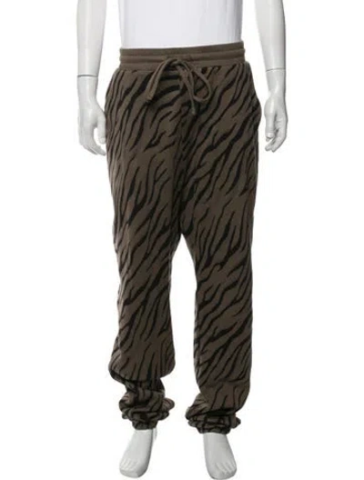 Pre-owned Twenty Montreal Animal Print Lounge Bottoms In Green