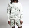 Twenty Montreal Azurite Color Spill Sweater Shorts In Beige/sage In Multi