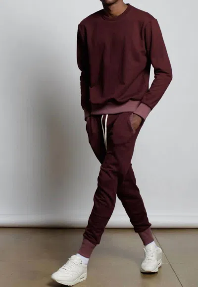 Twenty Montreal Knit Jogger With Knee Darts In Maroon/light Maroon In Multi