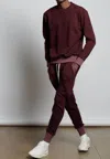 Twenty Montreal Knit Jogger With Knee Darts In Maroon/light Maroon In Red