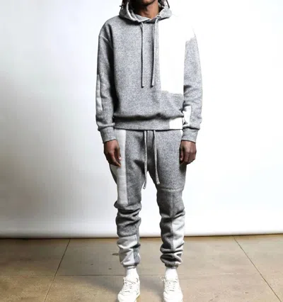 Twenty Montreal Maddux Plush Fleece Patchwork Pants In Heather Grey