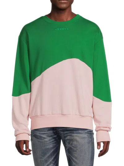 Twenty Montreal Men's Colorblock Sweatshirt In Leaf Pink