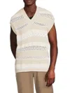 Twenty Montreal Men's Open-knit Cotton-blend Sweater Vest In Multi