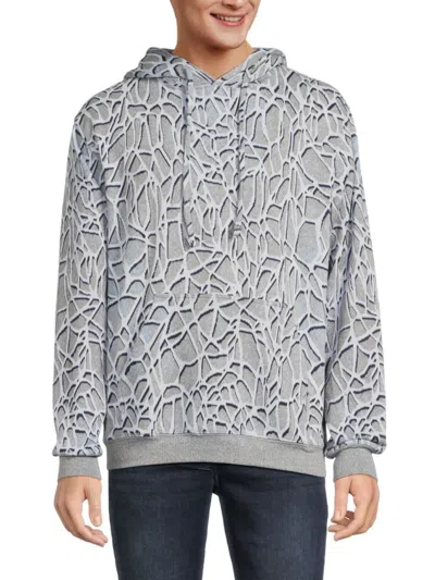 Twenty Montreal Men's Print Hoodie In Grey Multi