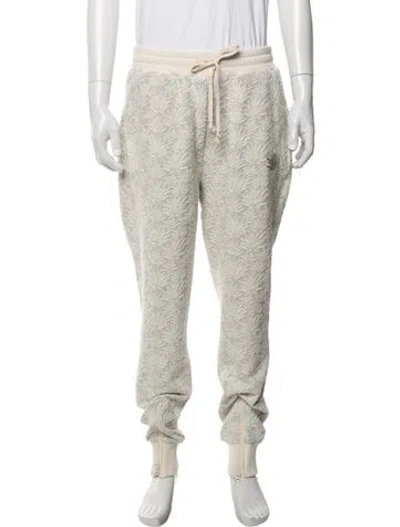 Pre-owned Twenty Montreal Patterned Embroidered Accent Lounge Bottoms In Neutrals