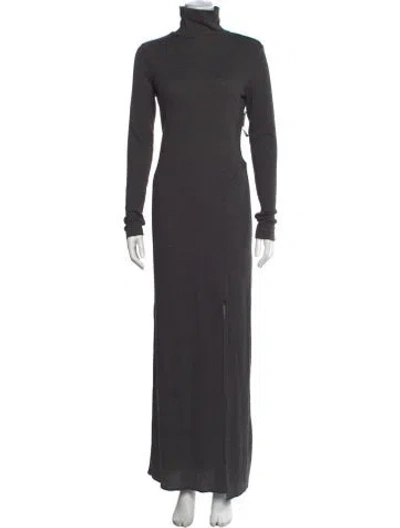 Pre-owned Twenty Montreal Turtleneck Long Dress In Grey