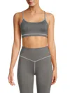 Twenty Montreal Women's Flowetry Spaghetti Strap Sports Bra In Charcoal