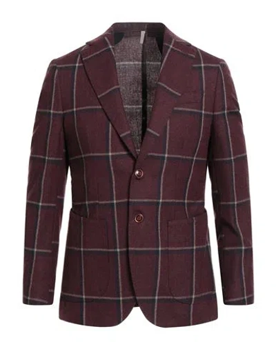 Twenty-one By Antonio Carnevale Man Blazer Burgundy Size 44 Virgin Wool