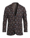Twenty-one By Antonio Carnevale Man Blazer Midnight Blue Size 40 Viscose, Polyester, Polyamide, Elas In Brown