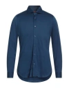 Twenty-one By Antonio Carnevale Man Shirt Navy Size 16 Cotton