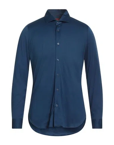Twenty-one By Antonio Carnevale Man Shirt Navy Size 16 Cotton