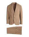 Twenty-one By Antonio Carnevale Man Suit Khaki Size 42 Viscose, Linen In Beige