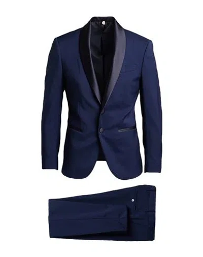 Twenty-one By Antonio Carnevale Man Suit Navy Size 44 Virgin Wool In Blue