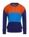 Twenty-one By Antonio Carnevale Man Sweater Orange Size Xxl Wool, Acrylic In Blue