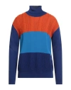 Twenty-one By Antonio Carnevale Man Turtleneck Bright Blue Size Xl Wool, Acrylic