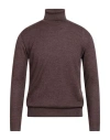Twenty-one By Antonio Carnevale Man Turtleneck Chocolate Brown Size L Wool, Acrylic