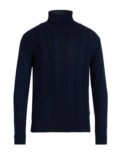 Twenty-one By Antonio Carnevale Man Turtleneck Midnight Blue Size S Wool, Acrylic