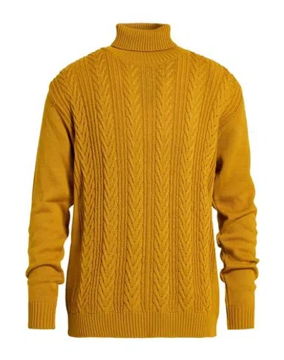 Twenty-one By Antonio Carnevale Man Turtleneck Mustard Size Xxl Wool, Acrylic In Yellow