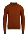 Twenty-one By Antonio Carnevale Man Turtleneck Rust Size Xl Wool, Acrylic In Brown