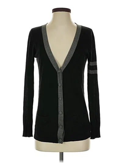 Pre-owned Twenty One Long Sleeve Top Black Plunge Neckline Tops