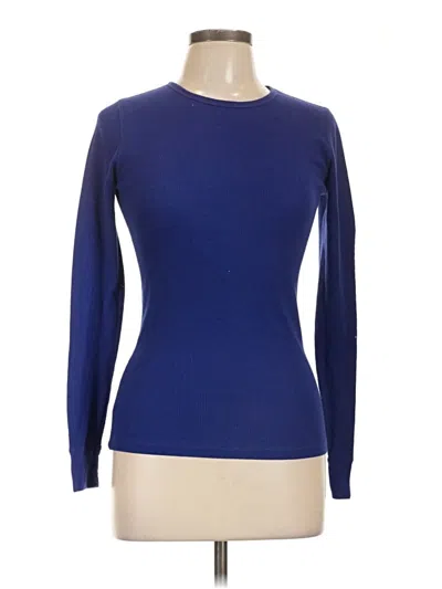 Pre-owned Twenty One Long Sleeve Top Blue Crew Neck Tops