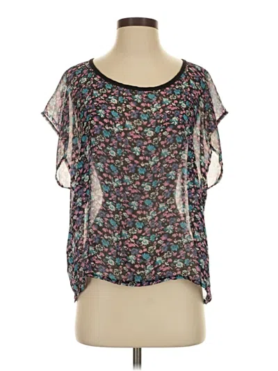 Pre-owned Twenty One Short Sleeve Blouse In Black