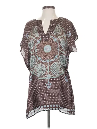 Pre-owned Twenty One Short Sleeve Blouse In Brown